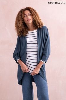 Celtic & Co. Blue Organic Cotton Slub Jersey Cardigan (N73707) | $135