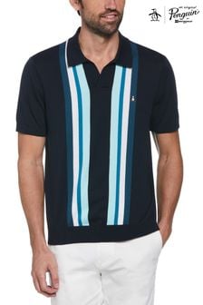 Blau - Original Penguin Strukturiertes, kurzärmeliges Polo-Shirt mit vertikalen Streifen (N73736) | 125 €