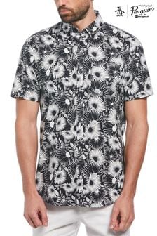 Original Penguin All-Over Floral Print Cotton Blend Short Sleeve Shirt (N73787) | $111
