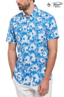 Original Penguin All-Over Floral Print Cotton Blend Short Sleeve Shirt (N73793) | $111