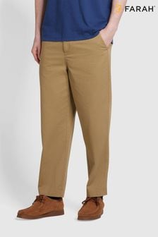 Farah Brown Hawtin Twill Chinos Trousers (N73830) | SGD 155