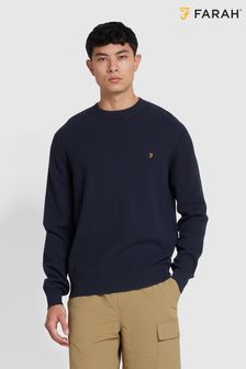 Farah Blue Edwards Crew Neck Sweater (N73944) | $127