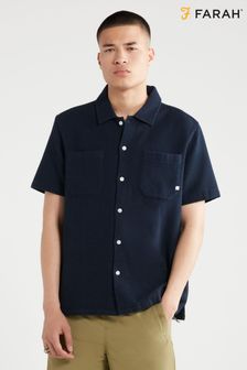 Farah Blue Astro Short Sleeve Shirt (N73946) | kr974