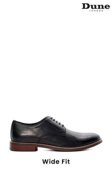 Dune London Black Wide Fit Stanleyy Soft Leather Gibson Shoes (N73966) | €152