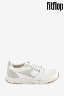 FitFlop Mens Anatomiflex Material Mix Panel White Sneakers (N73994) | €151