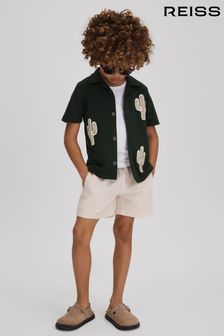 Reiss Stan Cotton Cactus Patch Cuban Collar Shirt (N74058) | kr660