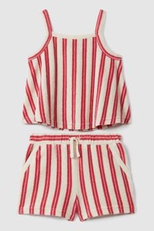Reiss Pink June Teen Towelling Vest and Shorts Set (N74085) | 353 QAR