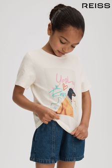 Reiss Multi Yoshy Senior Cotton Print T-Shirt (N74099) | SGD 66