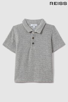 Reiss Soft Grey Iggy Teen Towelling Polo Shirt (N74108) | €55