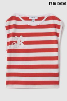 Reiss Red Imogen Teen Cotton Striped Sleeveless Vest (N74116) | €38