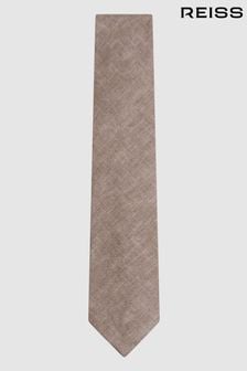 Reiss Light Brown Melange Vitali Linen Tie (N74121) | €85