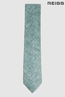 Pistachio melanj - Cravată cu buline polka din mătase Reiss Lateran (N74143) | 561 LEI