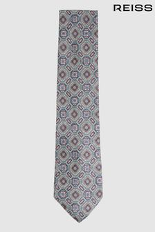 Reiss Sea Green Assisi Silk Medallion Print Tie (N74162) | OMR51