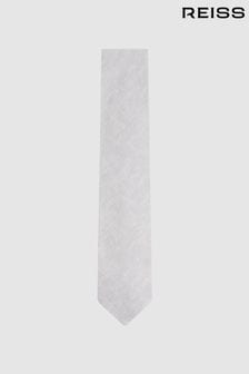 أبيض عاجي - ربطة Vitali كتان من Reiss (N74174) | 418 د.إ