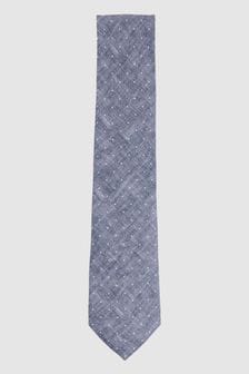 Reiss Airforce Blue Melange Lateran Silk Polka Dot Tie (N74177) | 520 SAR