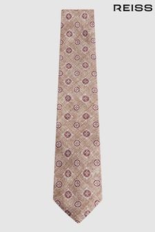 Reiss Oatmeal/Rose Vasari Silk Medallion Print Tie (N74211) | 104 €