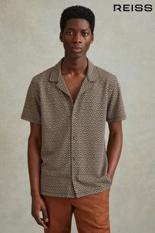 Reiss Multi Grove Jacquard Cuban Collar Shirt (N74221) | kr1,604