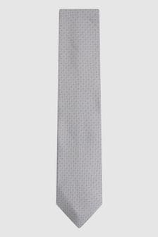 Фисташковый - Шелковый галстук с геометрическим принтом Reiss Como (N74241) | €104