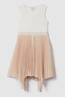 Reiss Ecru Harriet 13-14 yrs Pleated Asymmetric Dress (N74300) | $168