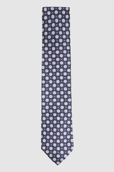 Albastru Eclipse - Cravată de mătase cu Floral Imprimeuri Reiss Vasileica (N74317) | 561 LEI