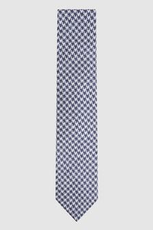 Reiss Airforce Blue Gesu Silk Dogtooth Tie (N74349) | 520 SAR