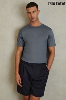 Airforce Blue - Reiss Capri Cotton Crew Neck T-shirt (N74362) | €134