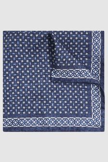 Reiss Indigo Nicolo Silk Floral Print Pocket Square (N74393) | 279 QAR