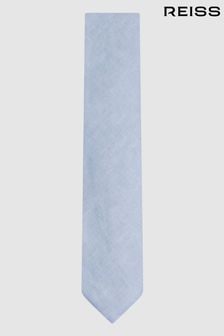 Bleu ciel chiné - Cravate en lin Reiss Vitali (N74421) | €68