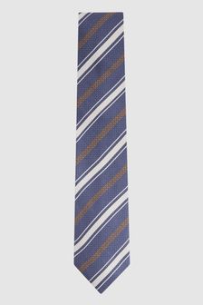 Reiss Indigo Duomo Silk Striped Tie (N74428) | €107