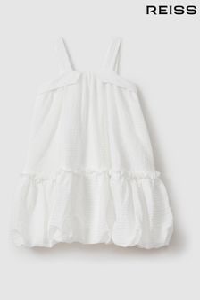 Reiss Ivory Emeri 13-14 yrs Seersucker Bubble Hem Dress (N74437) | $141