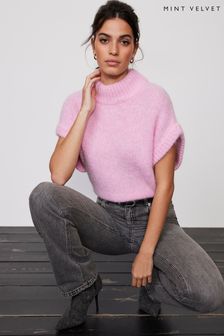 Roz - Bluză tricotată cu torsade Mint Velvet Cream (N74457) | 472 LEI