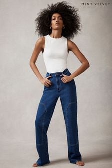 Mint Velvet Blue Wide Jeans (N74468) | $196
