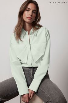 Mint Velvet Green Bow Front Shirt (N74505) | €127