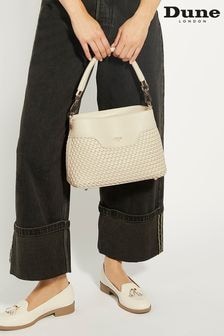 Dune London Cream Dinidelphie Medium Woven Grab Bag (N74538) | $154