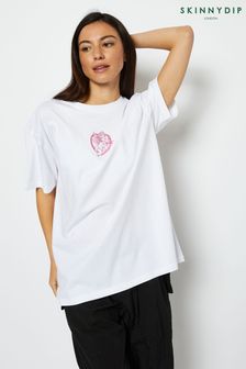 Skinnydip Oversized Stupid Cupid White T-Shirt (N74554) | €31