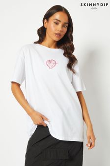 Skinnydip Oversized Stupid Cupid White T-Shirt