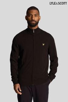 Lyle & Scott Black 100% Cotton Full Zip Jumper (N74922) | $154