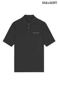 Lyle & Scott Black Embroidered Polo Shirt (N74930) | SGD 106