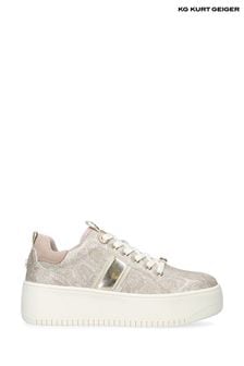 KG Kurt Geiger Silver Leslie Lace Up Trainers (N74951) | $174