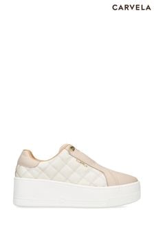 Carvela Cream Connected Laceless Quilt Trainers (N75008) | €170