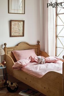 Piglet In Bed Kinder Spannbetttuch aus Baumwolle mit Vichy-Karos (N75250) | 139 €