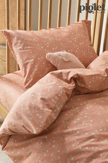 Piglet in Bed Apricot Kids Floral Cotton Duvet Cover (N75267) | $135