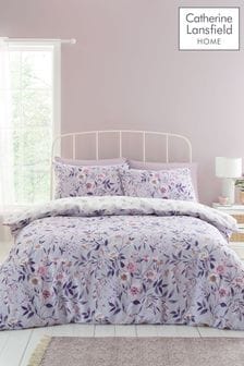 Catherine Lansfield Lilac Isadora Floral Reversible Lilac Duvet Cover Set (N75271) | €19 - €29