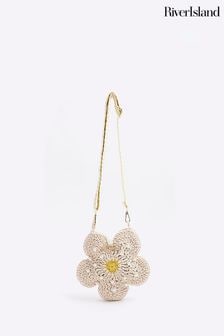 River Island Brown Girls Crochet Flower Cross-Body Bag (N75307) | KRW47,000