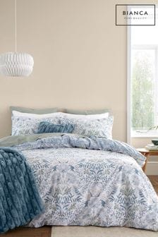 Bianca Blue Hedgerow Hopper Floral Cotton Duvet Cover Set (N75318) | $69 - $138
