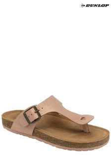 ذهبي - Dunlop Ladies Toe Post Footbed Sandals (N75341) | 166 د.إ
