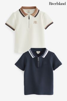 River Island Blue Boys Polo Shirts 2 Pack (N75353) | €29