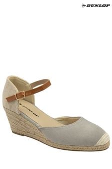 Dunlop Grey Ladies Wedge Espadrille Shoes (N75368) | $56