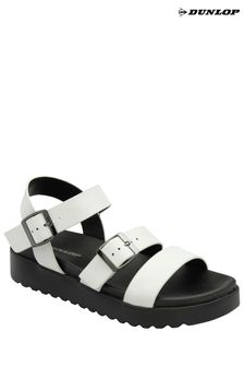 Dunlop White Ladies Flatform Sandals (N75395) | €43