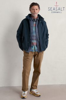 Seasalt Cornwall Blue Mens Sea Edge Coat (N75447) | €213